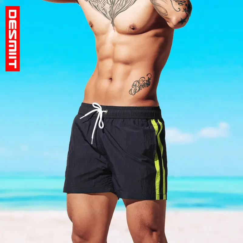 Men's Black Yellow Striped Summer Shorts S6022 - Image 6
