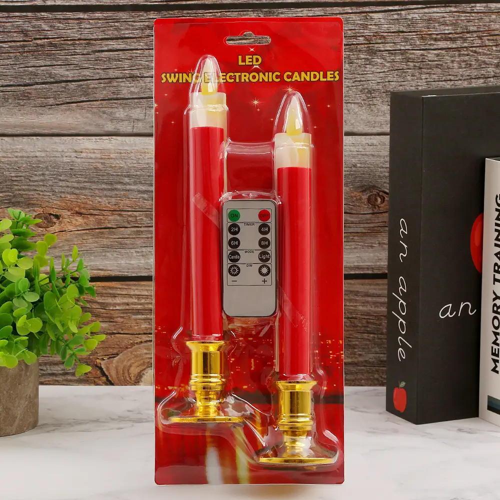 Factory direct long rod electronic candle Buddha blessing candle lamp swing flame simulation smokeless wedding decoration lamp