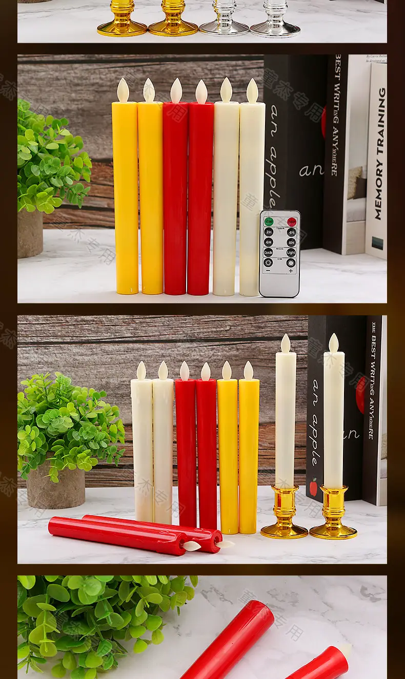 Factory direct long rod electronic candle Buddha blessing candle lamp swing flame simulation smokeless wedding decoration lamp — feature 15
