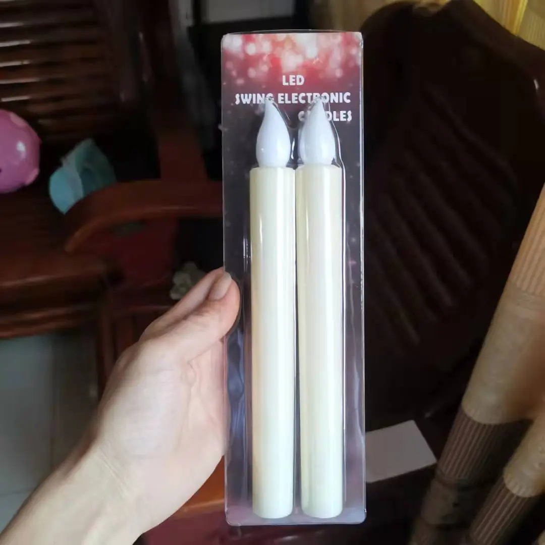 Factory direct long rod electronic candle Buddha blessing candle lamp swing flame simulation smokeless wedding decoration lamp