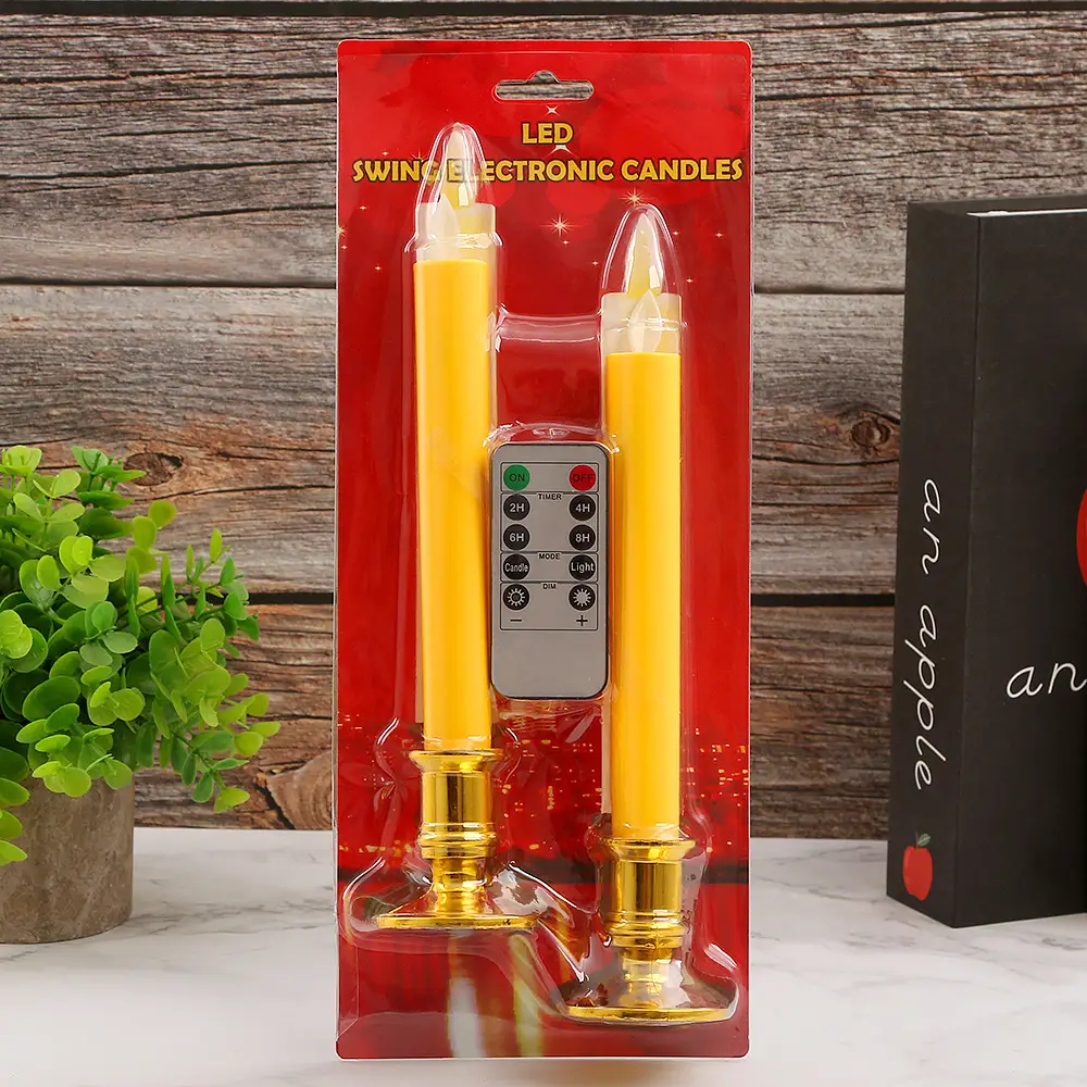 Factory direct long rod electronic candle Buddha blessing candle lamp swing flame simulation smokeless wedding decoration lamp