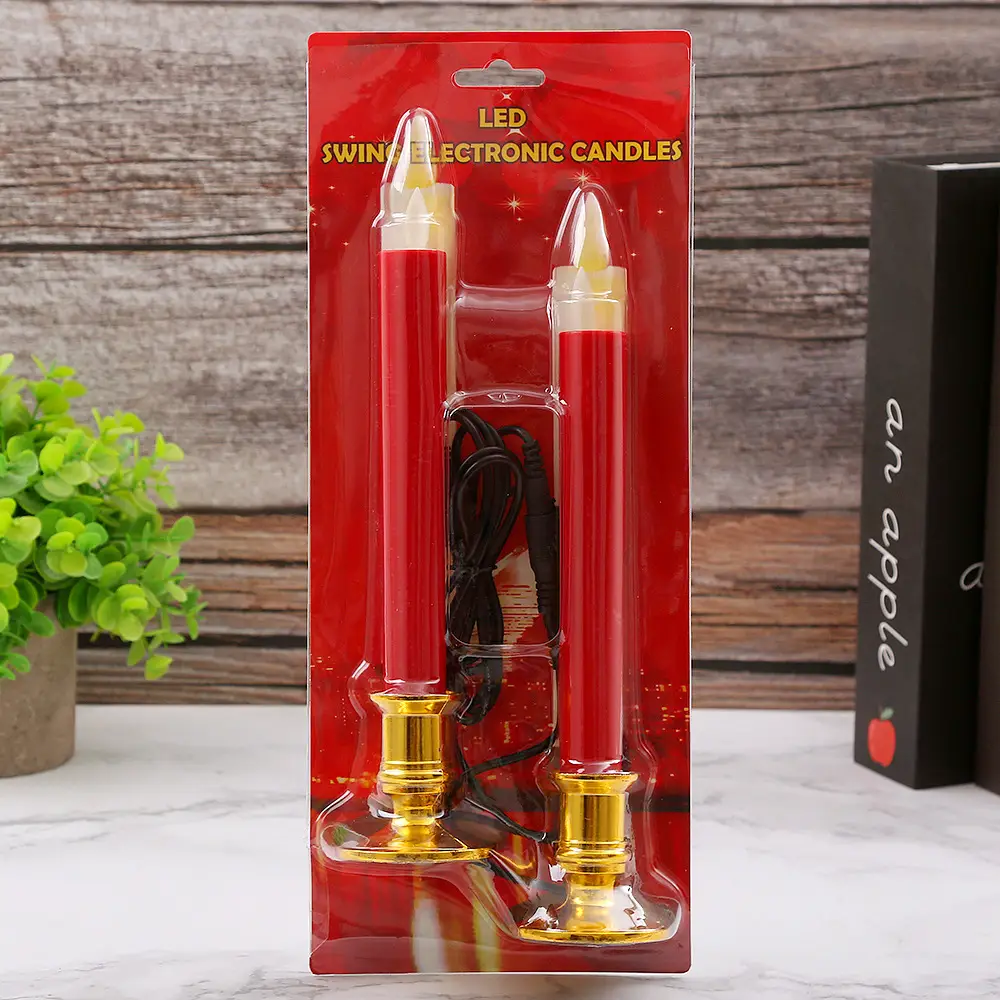 Factory direct long rod electronic candle Buddha blessing candle lamp swing flame simulation smokeless wedding decoration lamp