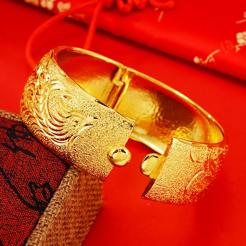Gold Dragon & Phoenix Bridal Bracelet for Women