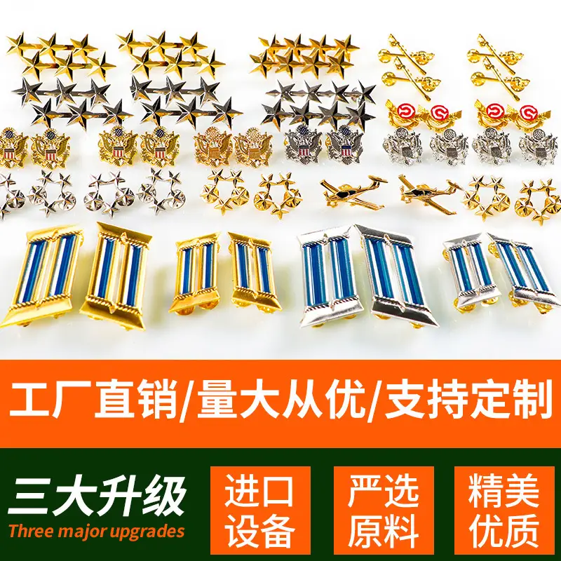Gold Blue Striped Collar Flower Collar Decor Metal - Image 24