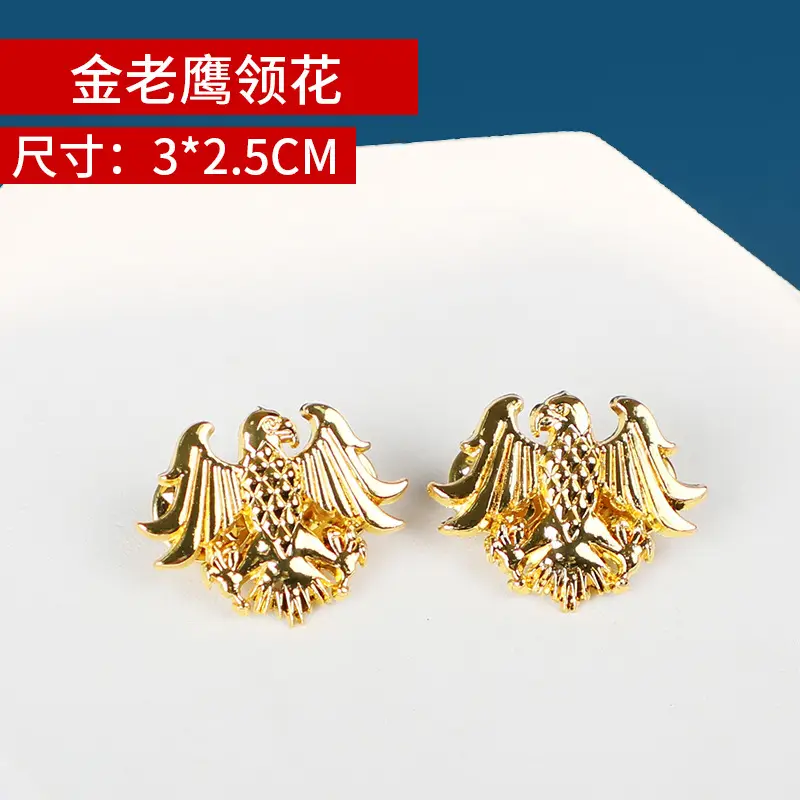 Gold Blue Striped Collar Flower Collar Decor Metal - Image 21