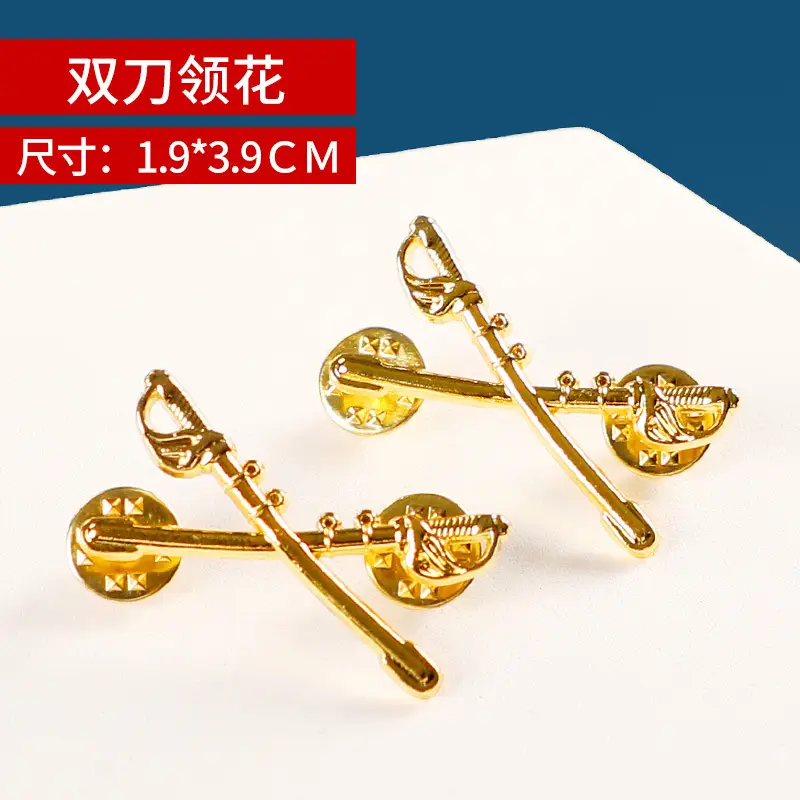 Gold Blue Striped Collar Flower Collar Decor Metal - Image 6