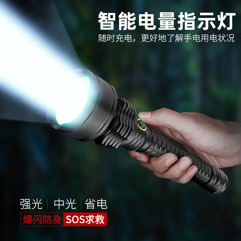 Portable USB Rechargeable Flashlight with LED Light - Image 3