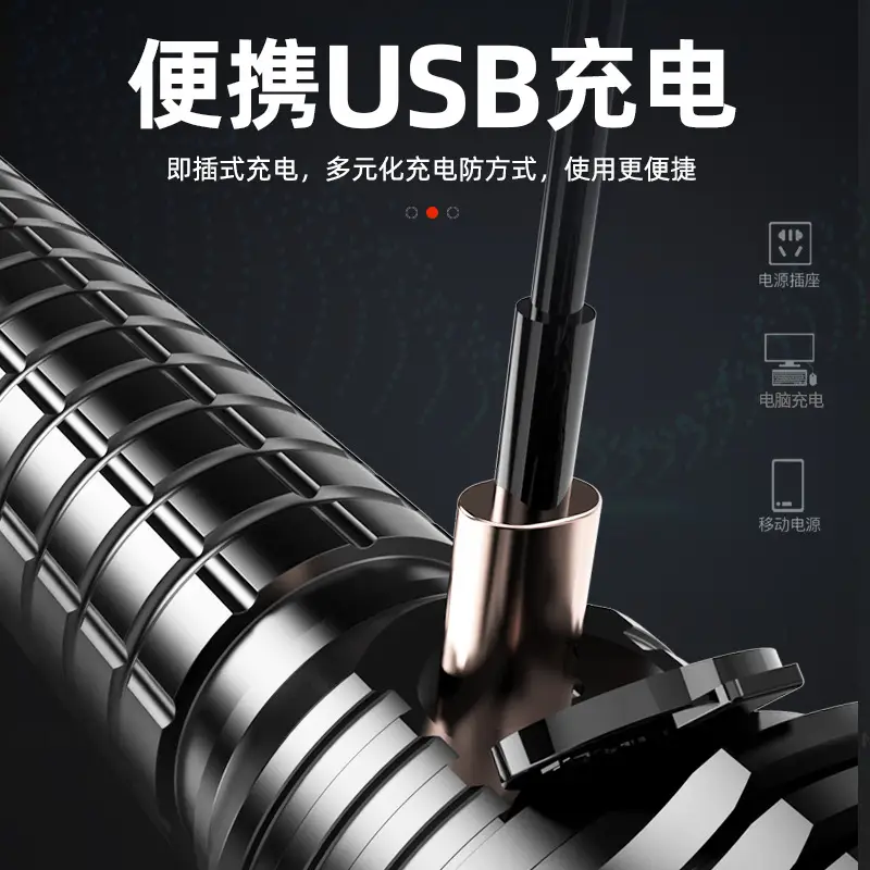 Portable USB Rechargeable Flashlight with LED Light - Image 4