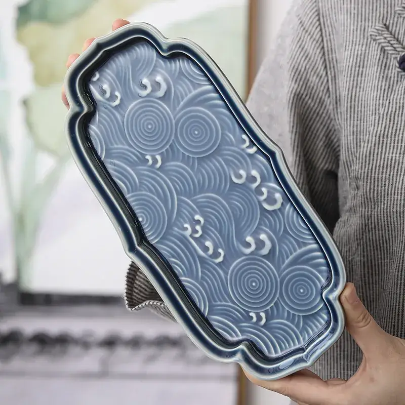 Large Embossed Ceramic Fruit Plate for Tea & Desserts - Image 8