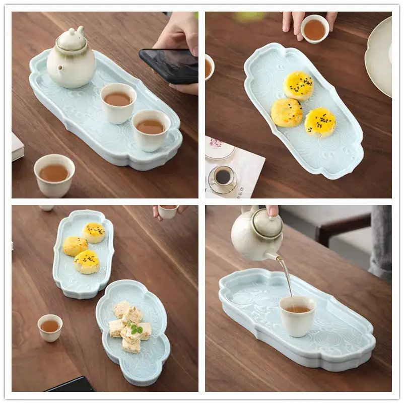 Large Embossed Ceramic Fruit Plate for Tea & Desserts - Image 9