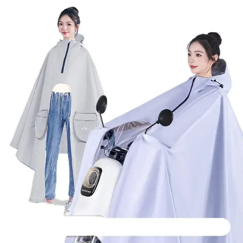 Full Body Electric Car Raincoat Light Blue Extra Large - Image 17