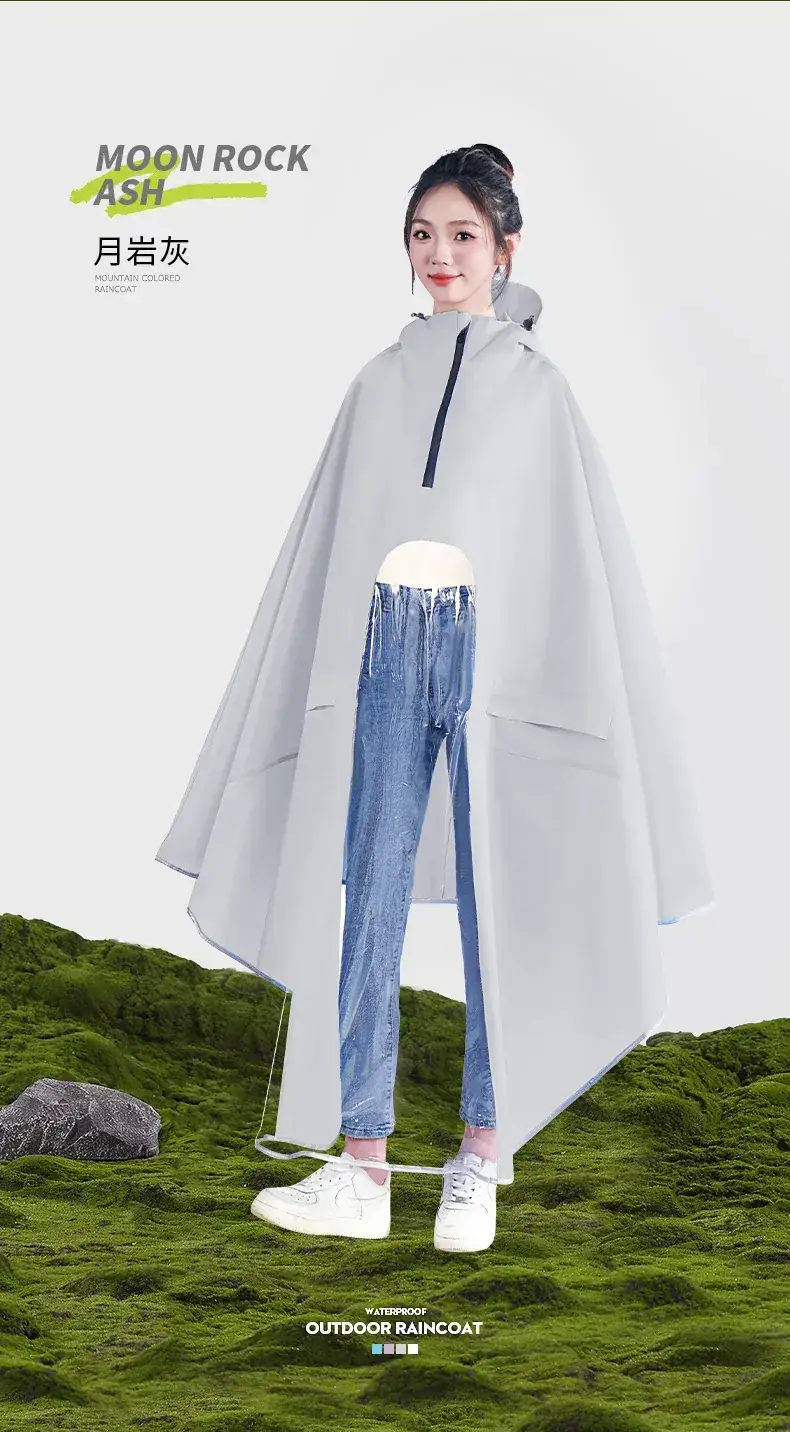 Full Body Electric Car Raincoat Light Blue Extra Large — feature 13