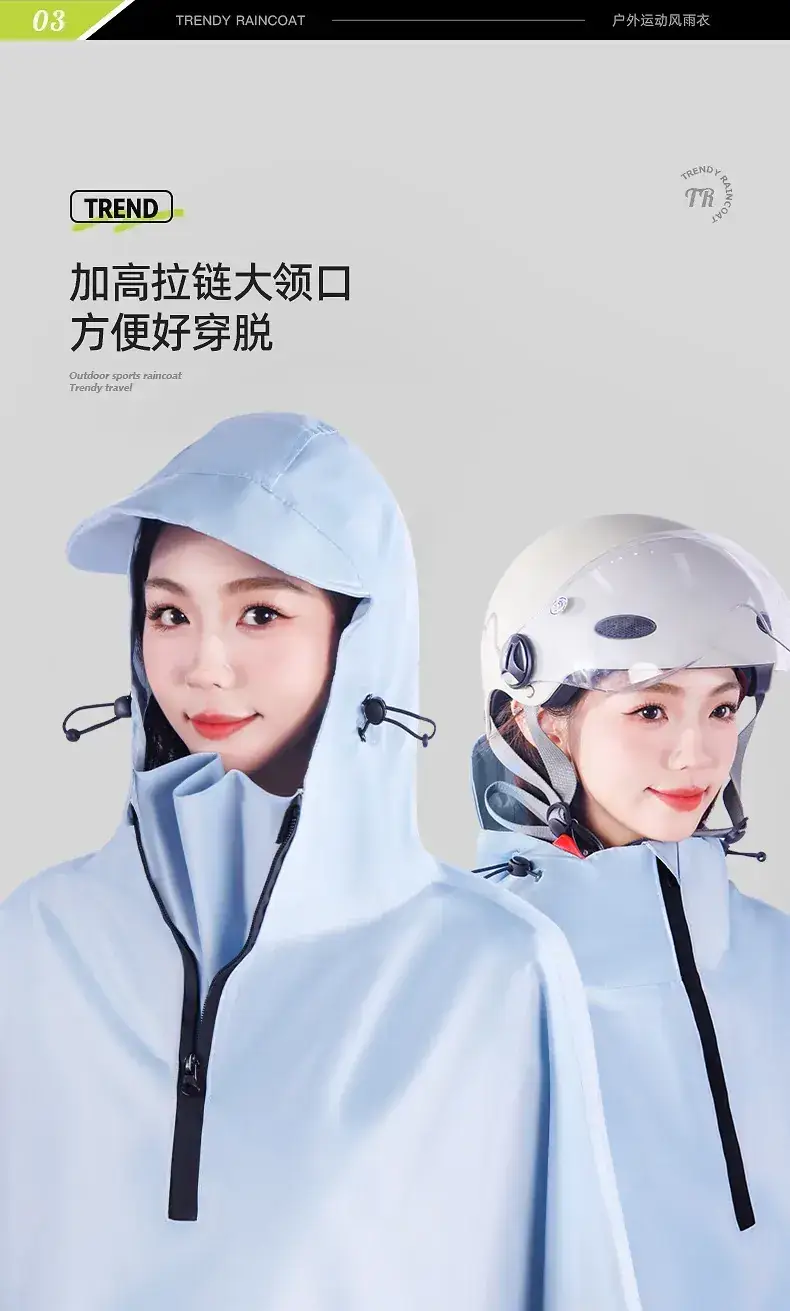 Full Body Electric Car Raincoat Light Blue Extra Large — feature 5