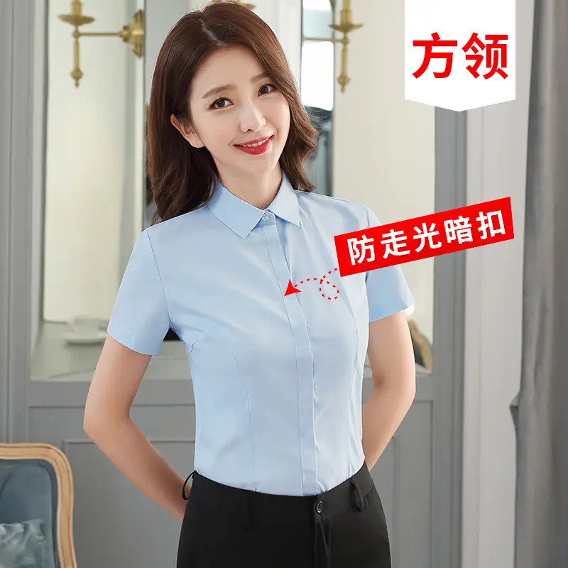 Women White Short Sleeve Anti-Greying Shirt 2024 - Image 4