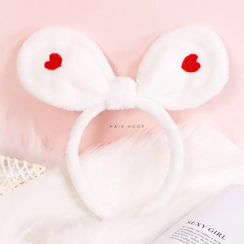 Plush Rabbit Ears Hair Band for Women