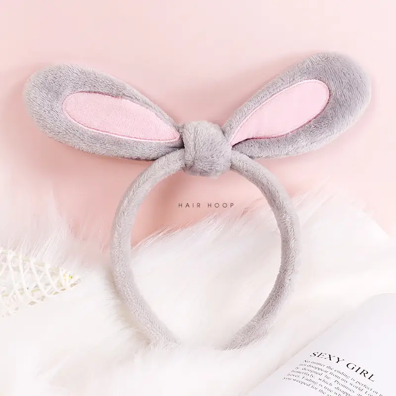 Plush Rabbit Ears Hair Band for Women