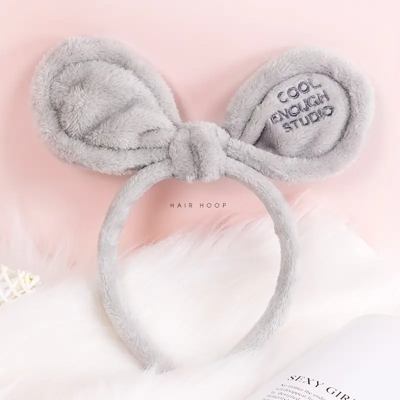 Plush Rabbit Ears Hair Band for Women