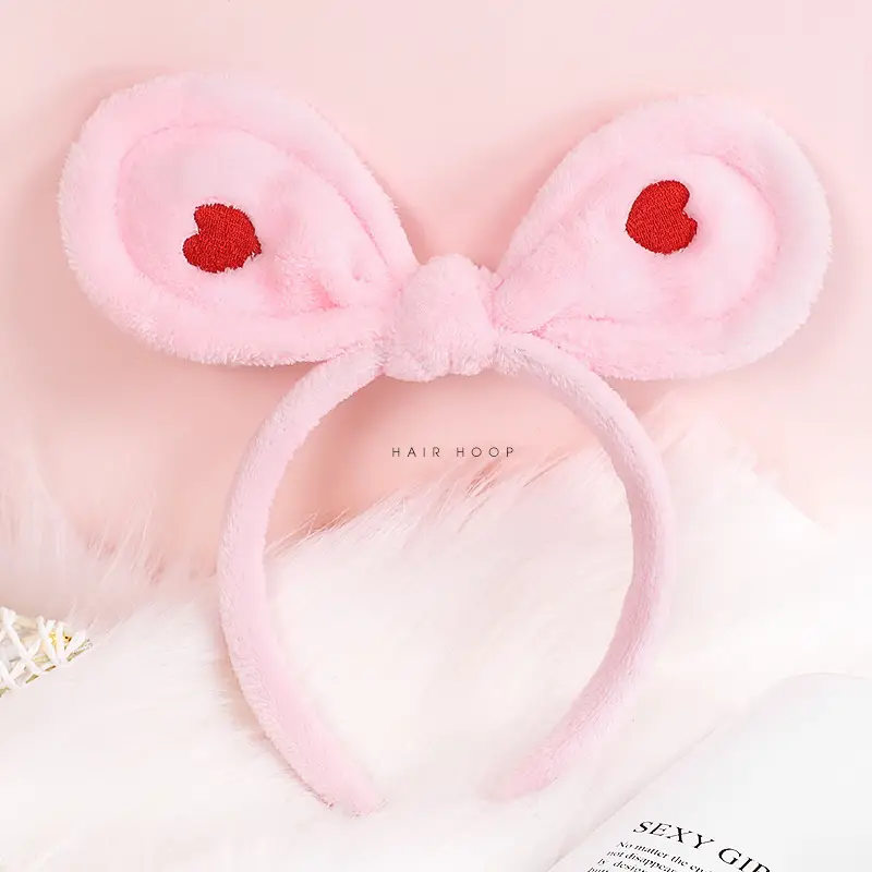 Plush Rabbit Ears Hair Band for Women