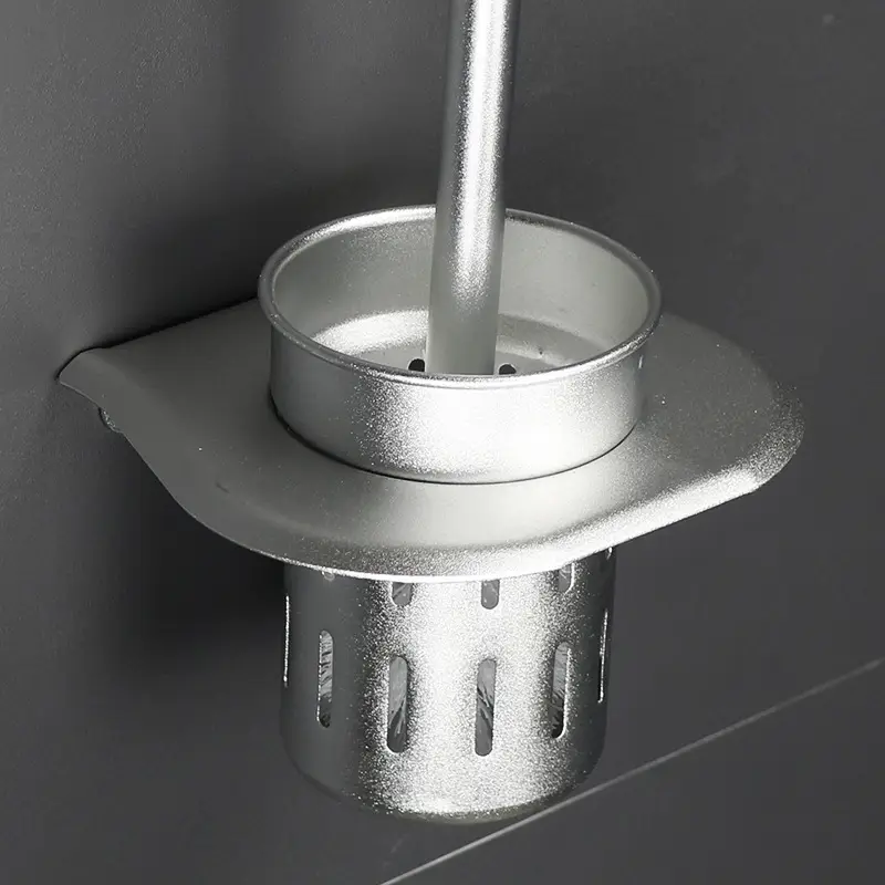 Aluminum Toilet Brush Holder Rack 33cm Storage Cup - Image 6