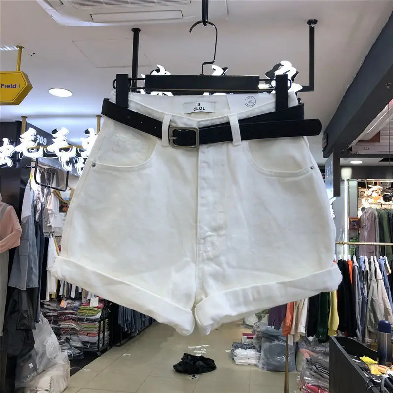 White High-Waisted Denim Shorts 2025 - Image 2
