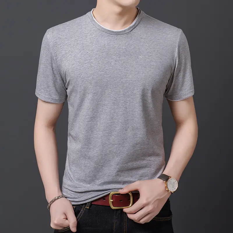 Men Red Slim Fit T-Shirt Round Neck Short Sleeve