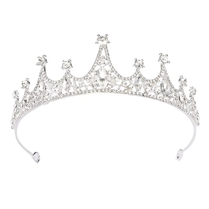 Princess Crown Tiara Red Crystal Bridal Accessory