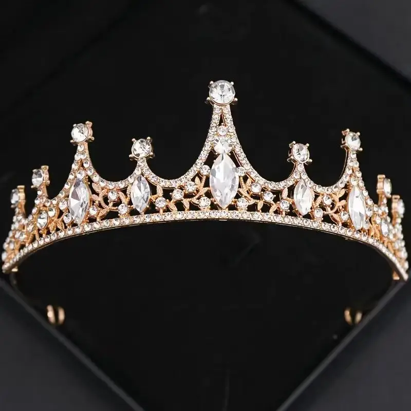 Princess Crown Tiara Red Crystal Bridal Accessory