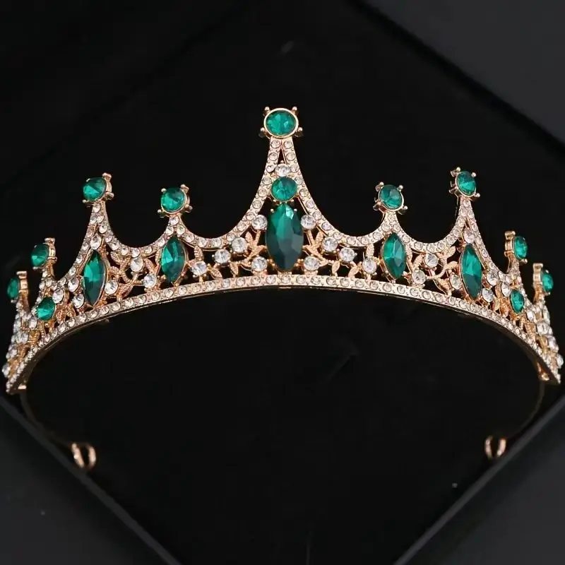 Princess Crown Tiara Red Crystal Bridal Accessory