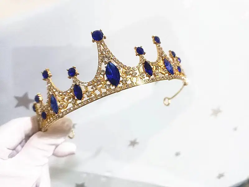 Princess Crown Tiara Red Crystal Bridal Accessory