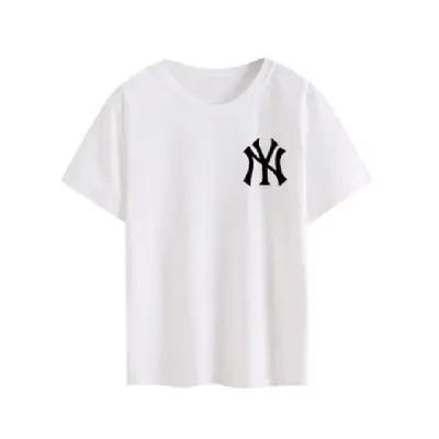 Women Black NY Logo T-Shirt Mid Length Loose Fit - Image 5