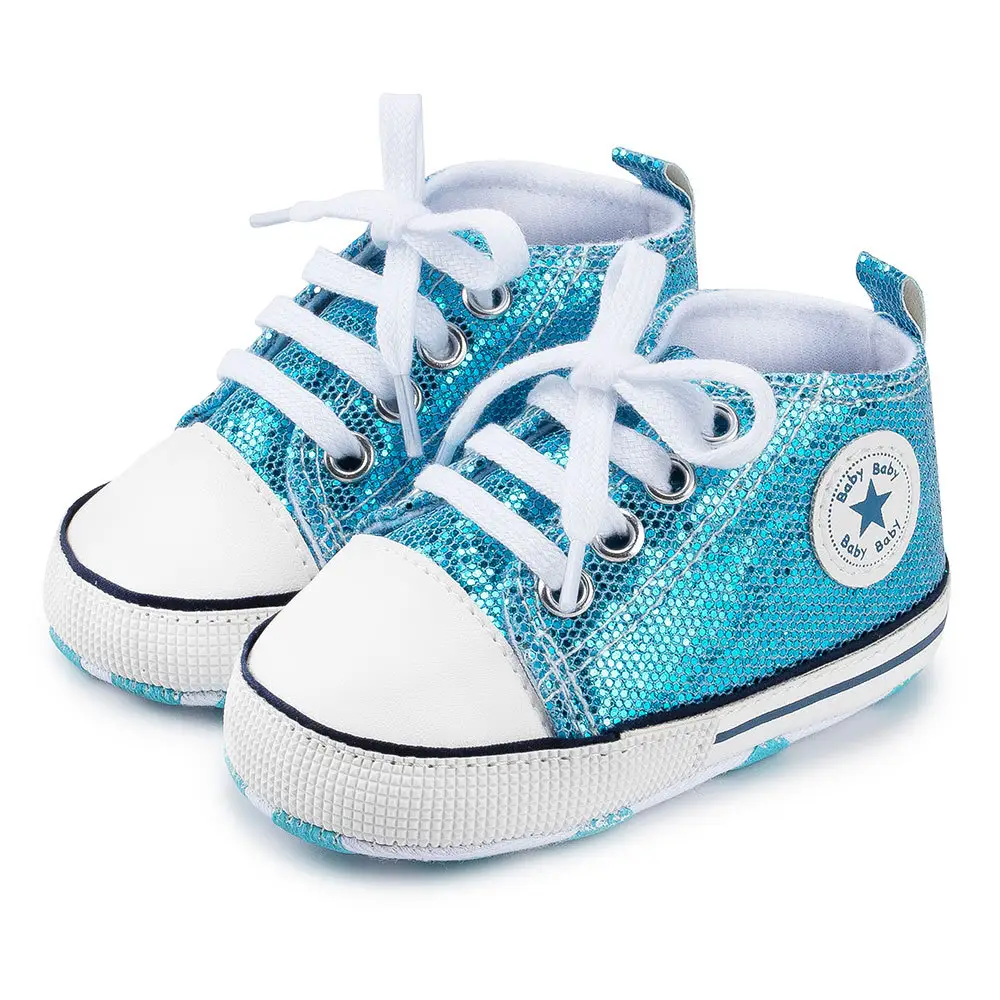 Pink Sequin Toddler Sneakers with White Sole