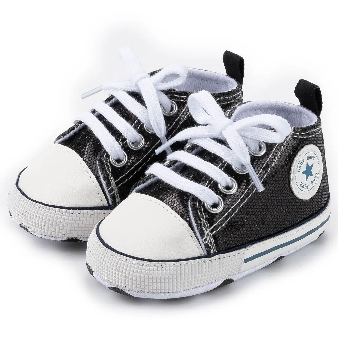 Pink Sequin Toddler Sneakers with White Sole