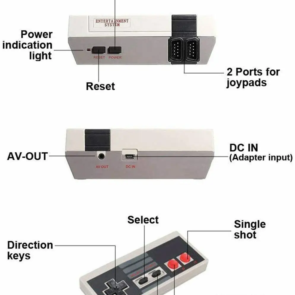 620 Game NES Red White Mini Console