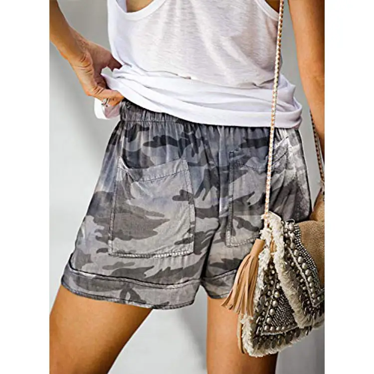 Women's 2023 Camouflage Elastic Waist Shorts - Image 15