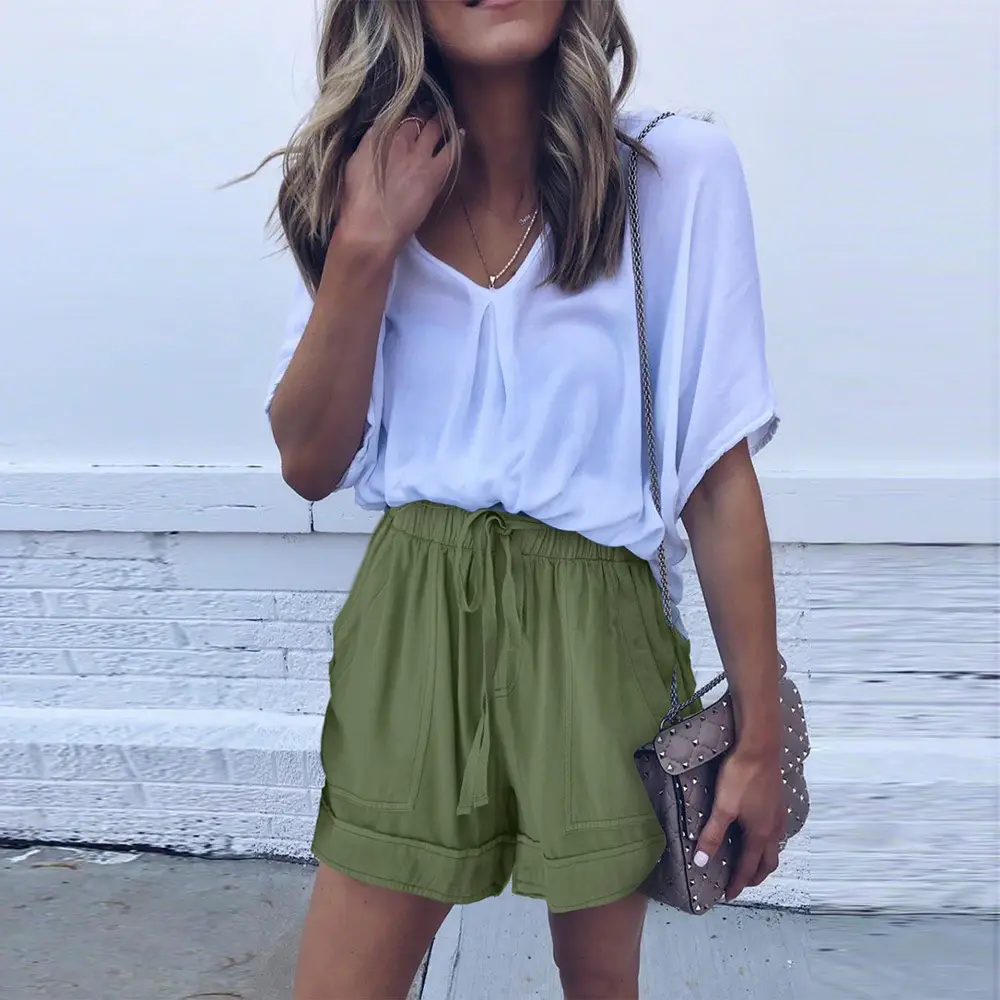 Women's 2023 Camouflage Elastic Waist Shorts - Image 9