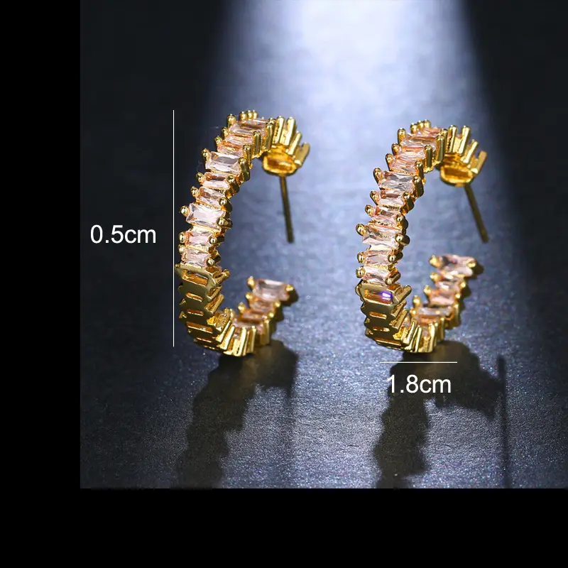 AliExpress Exaggerated Zircon Earrings Gold Plated - Image 5