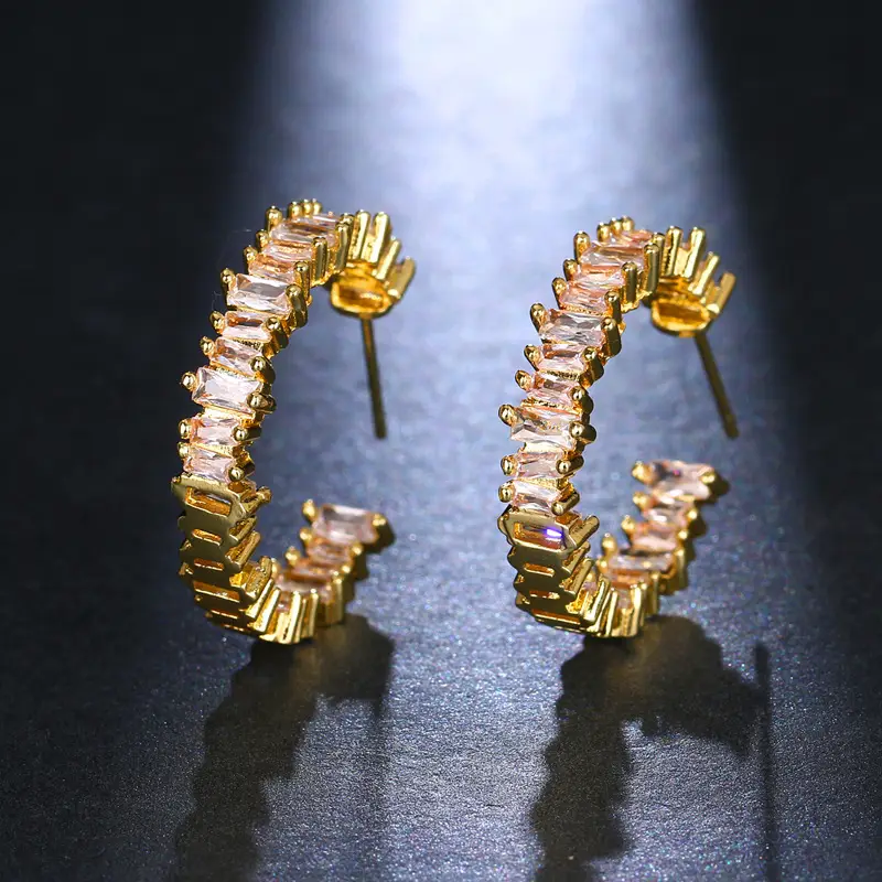 AliExpress Exaggerated Zircon Earrings Gold Plated - Image 2