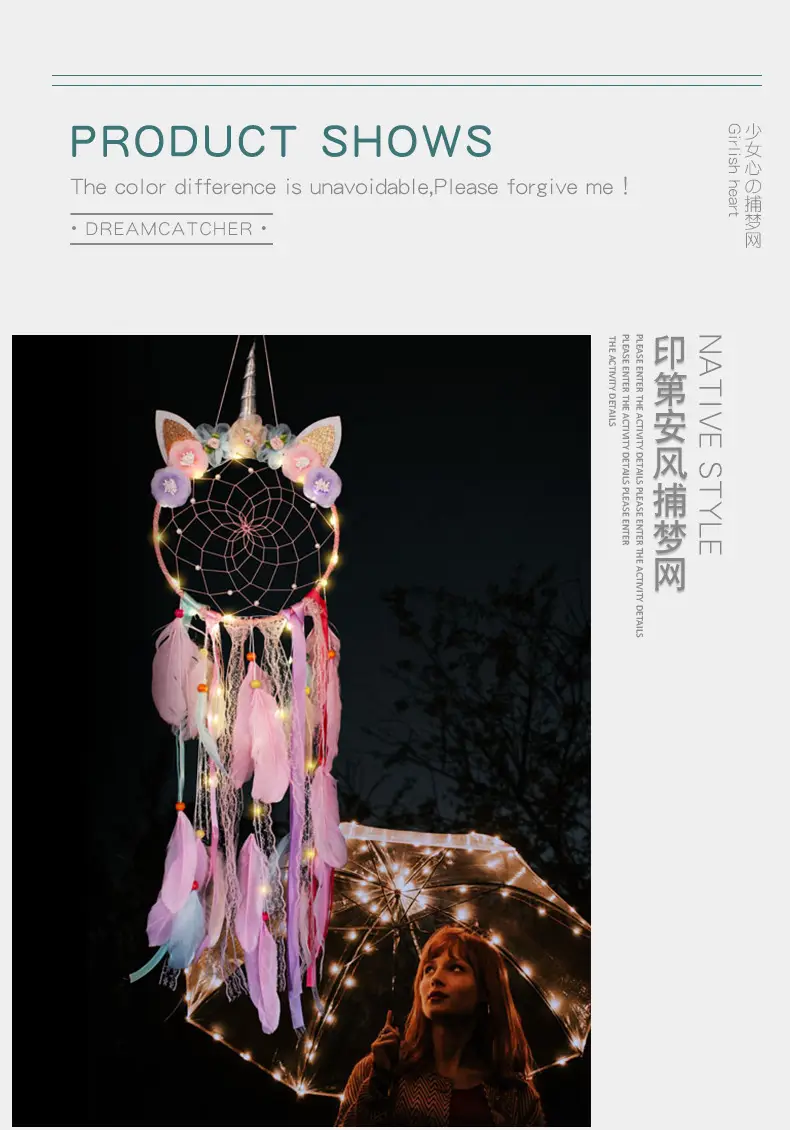 Insult Unicorn Dream Catcher Net Feather Wall Decoration — feature 12