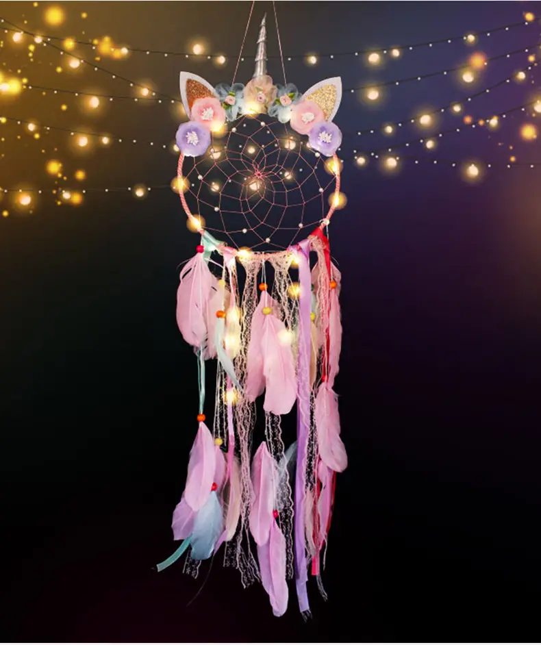 Insult Unicorn Dream Catcher Net Feather Wall Decoration — feature 2