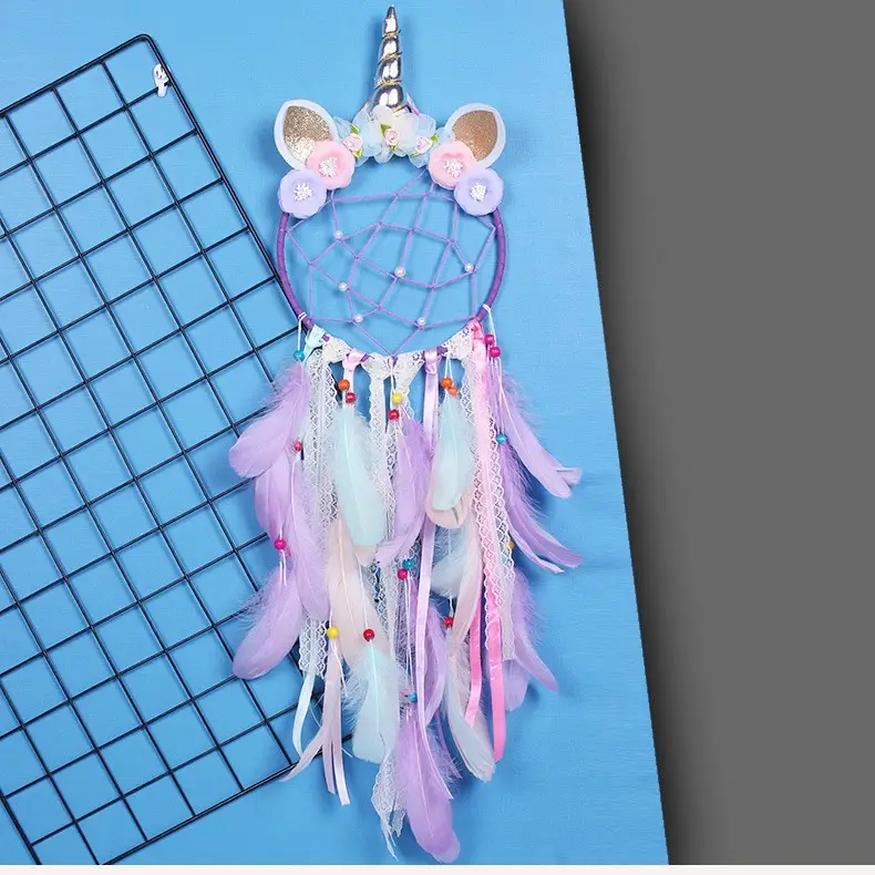 Insult Unicorn Dream Catcher Net Feather Wall Decoration - Image 3