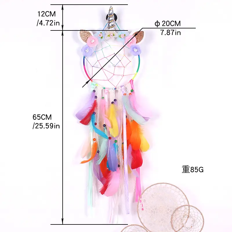 Insult Unicorn Dream Catcher Net Feather Wall Decoration - Image 6