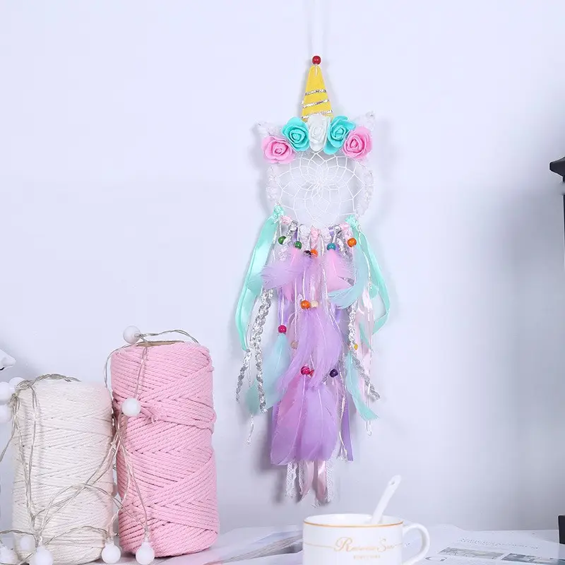 Insult Unicorn Dream Catcher Net Feather Wall Decoration - Image 9