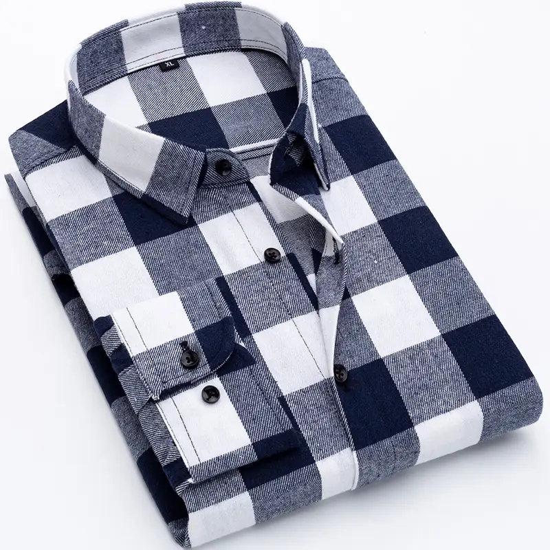Men's Slim Fit Plaid Long Sleeve Shirt - Image 2
