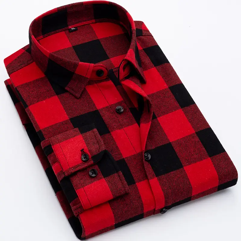 Men's Slim Fit Plaid Long Sleeve Shirt - Image 3
