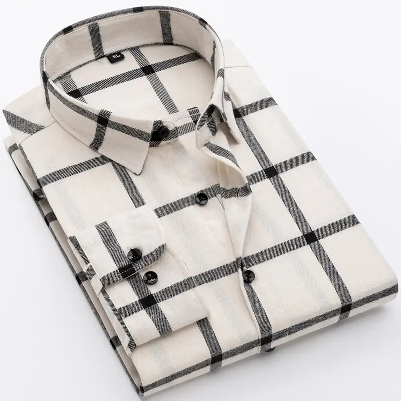 Men's Slim Fit Plaid Long Sleeve Shirt - Image 5