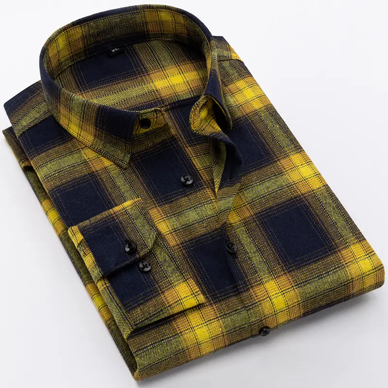 Men's Slim Fit Plaid Long Sleeve Shirt - Image 6