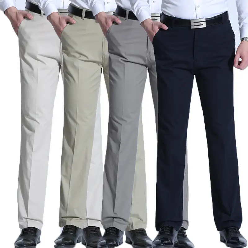 Spring Men Straight Cut Pants Large Cream - Image 10