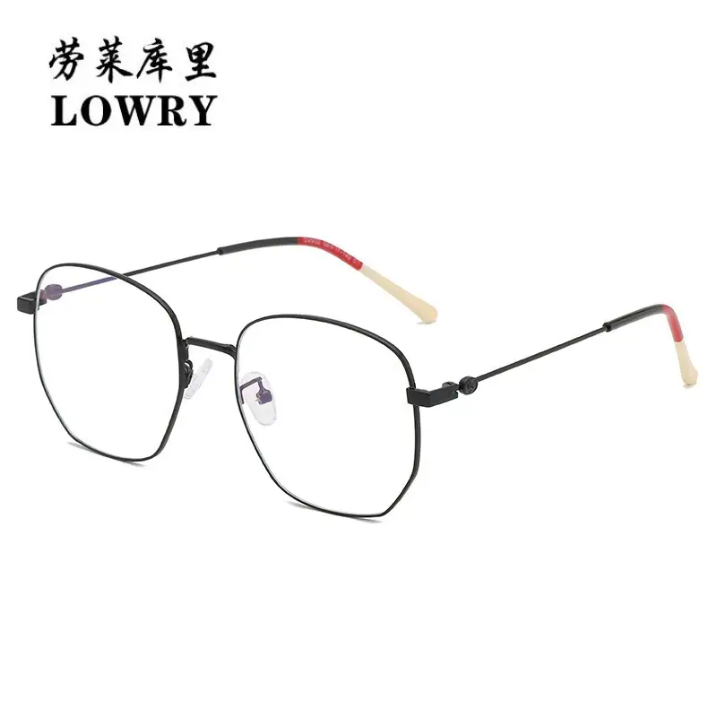 Anti-Blue Light Metal Glasses Frame Polygonal Mirror - Image 10