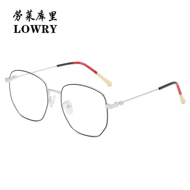 Anti-Blue Light Metal Glasses Frame Polygonal Mirror - Image 11
