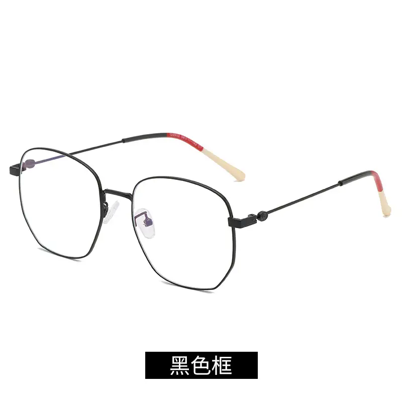Anti-Blue Light Metal Glasses Frame Polygonal Mirror - Image 2